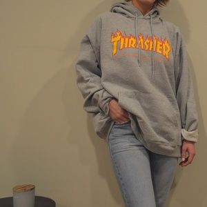 Thrasher Magazine Grey crewneck hoodie